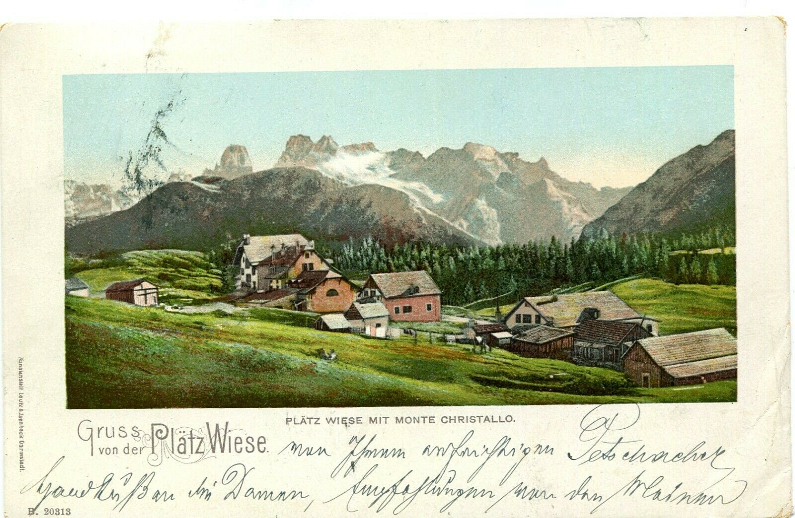 Austria  Alto Adige 1901 Postcard Gruss Von Der Platz Wiese Canc. Niederdorf