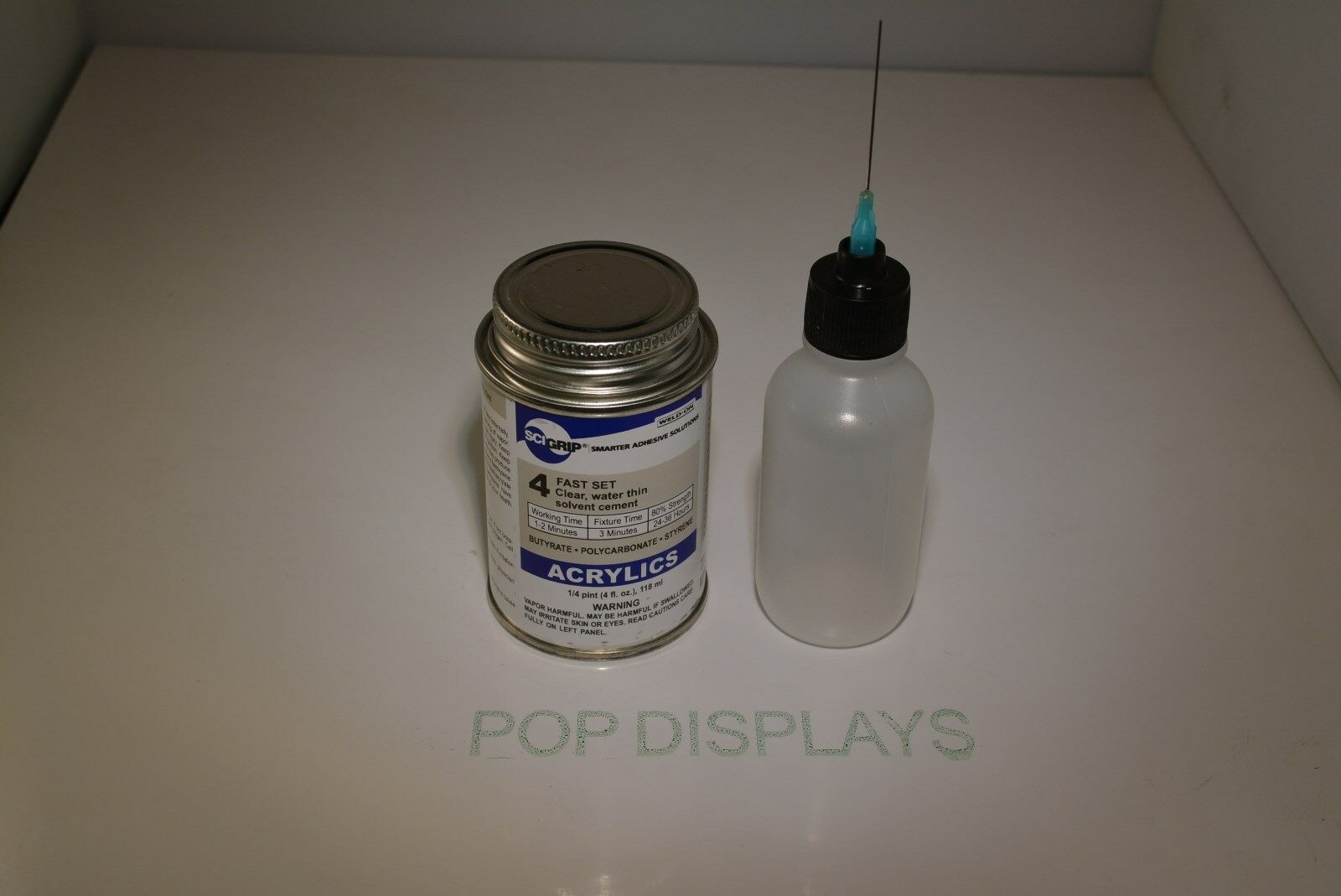 Plastic Acrylic Plexiglass Solvent  Glue Weldon #4 Can W/ Bottle   4b