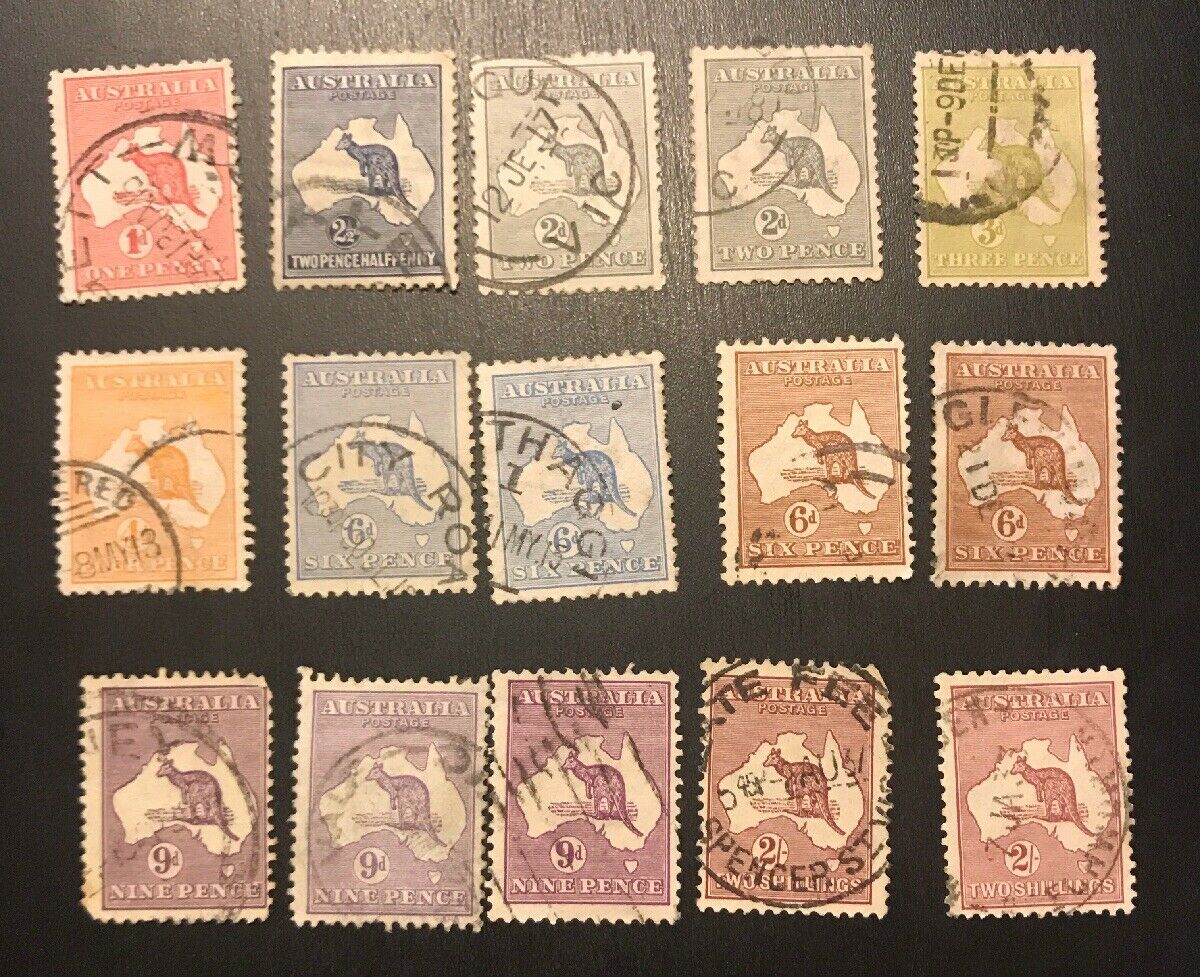 Australia Lot Of 15 Kangaroos Lot H Used Low Cost High Value!