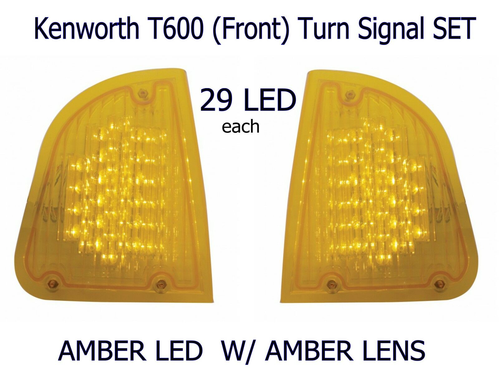 Kenworth T600 Turn Signal Set (l/h & R/h) Amber/amber   Semi Truck Fender