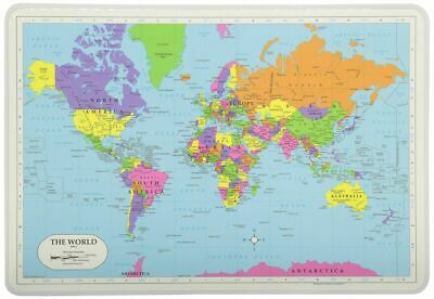 Painless Learning - World Map With Countries & Capitals Educational Placemat