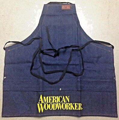 American Woodworker 120 Denim Carpenter Shop Apron Size 25" X 26"