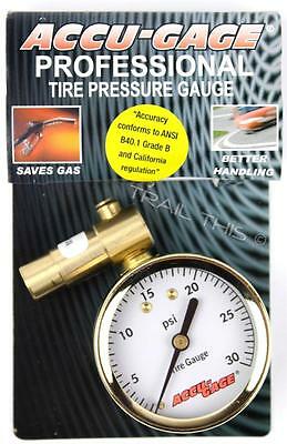 Meiser Accu-gauge 0-30psi Presta-valve Dial Low Air-pressure Gauge Fat Bike Tire