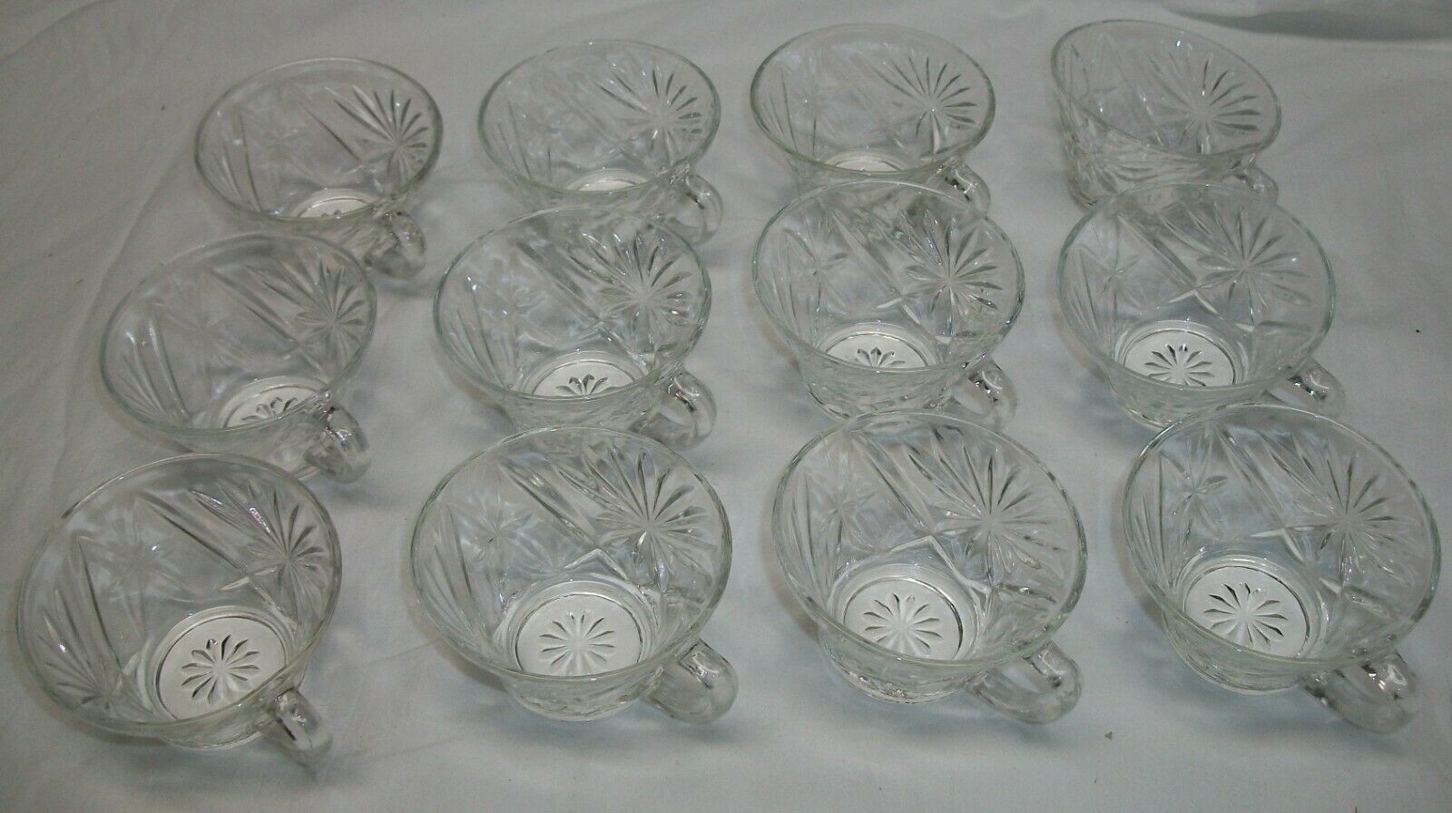 12 Vintage Eapc 6 Oz Punch Cups - Star Of David - Early American Prescut