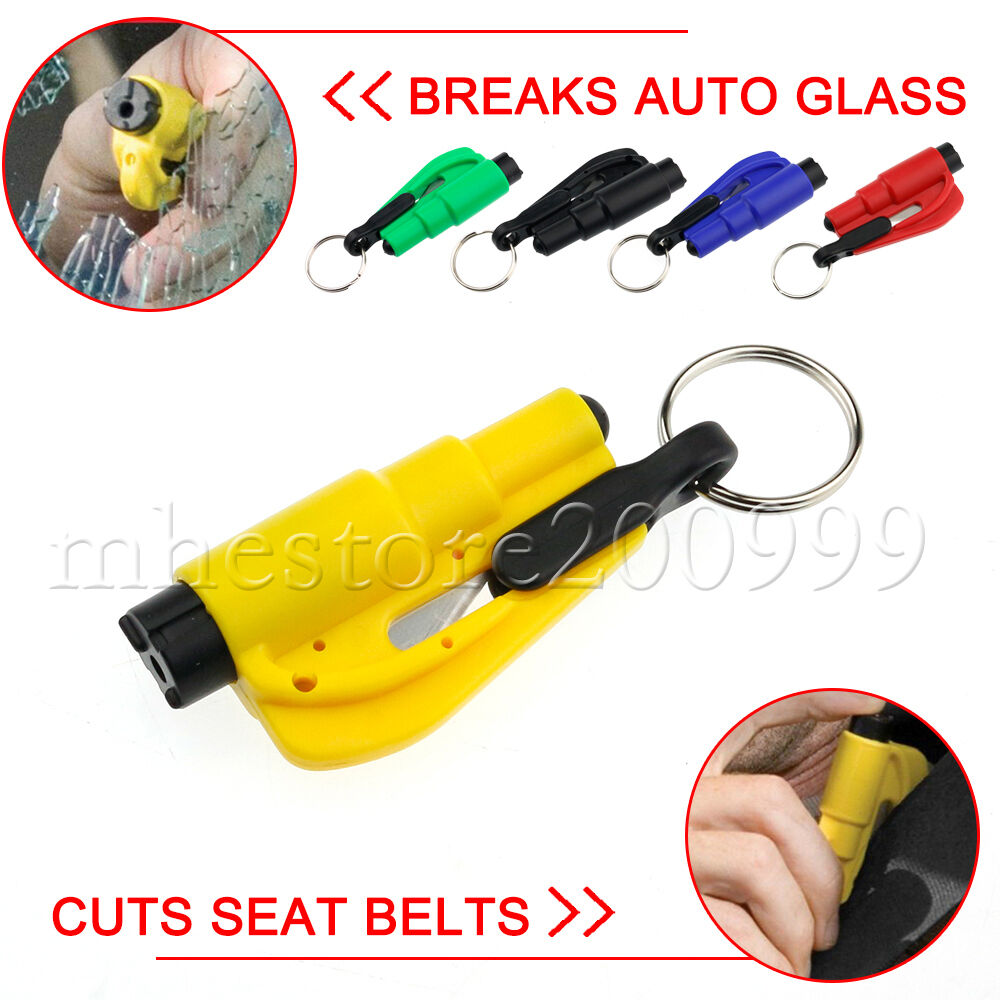 New Fashion Keychain Car Emergency Rescue Glass Breaker Seat Belt Cutter Hamm