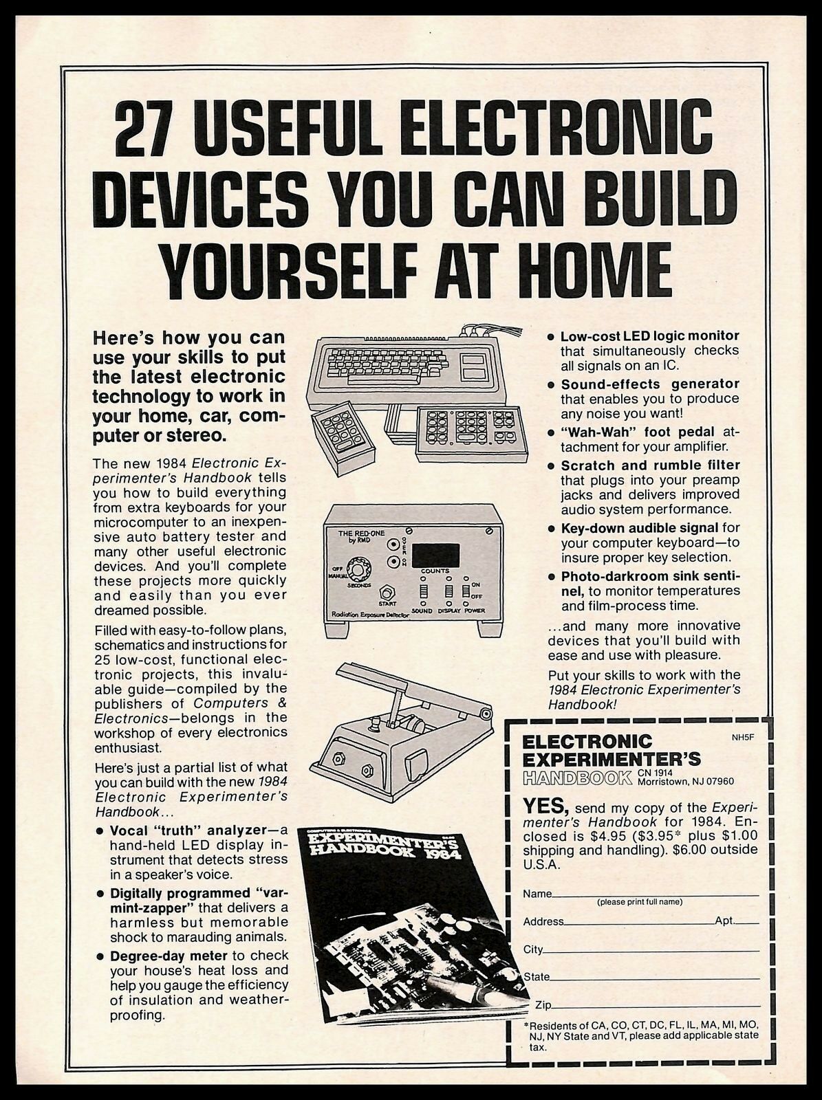 1983 Electronic Experimenter's Handbook Vintage Print Advertisement Hi-tech B&w