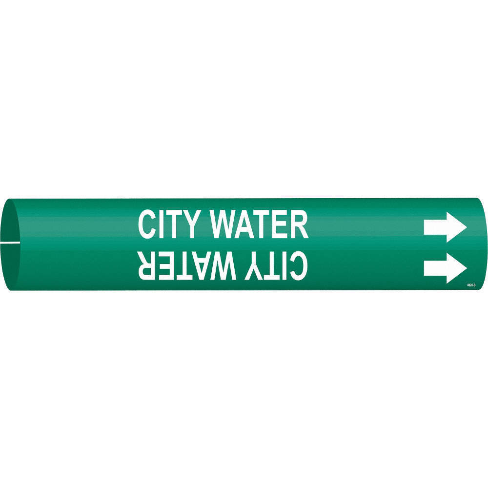 Brady 4028-a Pipe Marker,city Water,13/16in H,4/5in W