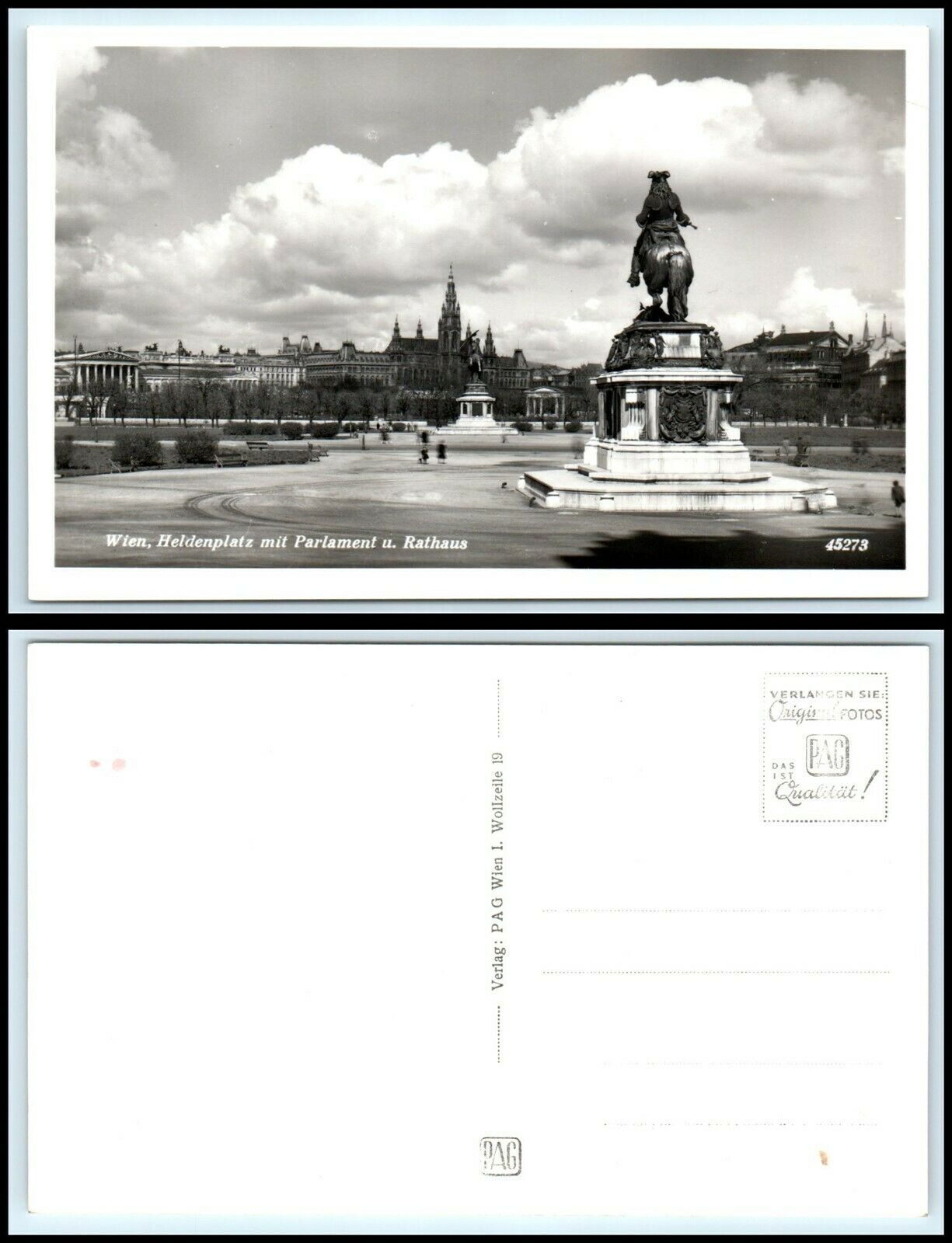 Austria Rppc Postcard - Vienna, Heldendenkplatz Mit Parliament U Rathaus E8