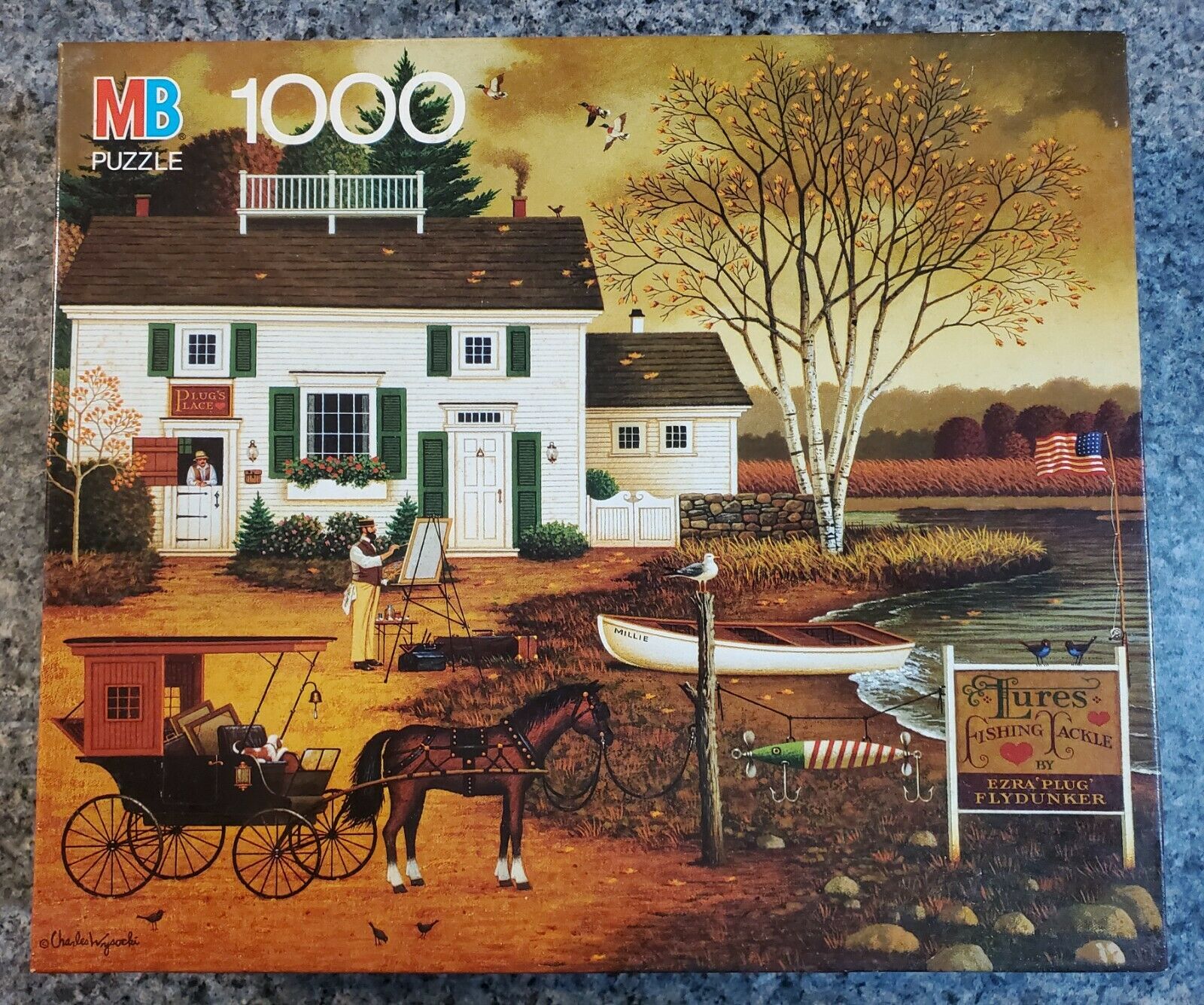 Vintage Charles Wysocki The Birch Cove Point 1000 Pc Puzzle Complete